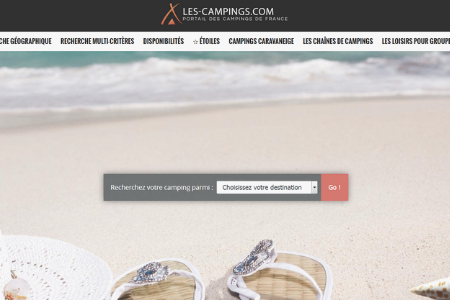 Exemple d'un site portail dédié aux camping proposé par l'agence web Pyver